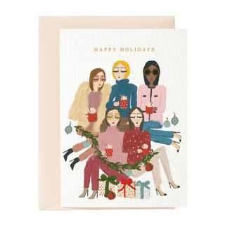 Tarjeta de felicitación de felices fiestas para niñas