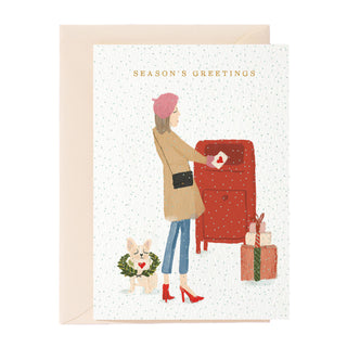 Tarjeta de felicitación con saludos de la temporada