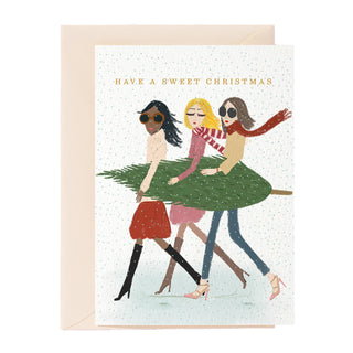 Tarjeta de felicitación navideña dulce