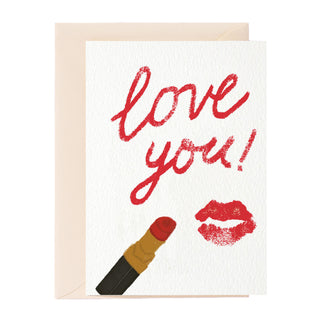 Ich liebe dich, Küsse mit Lippenstift Grußkarte