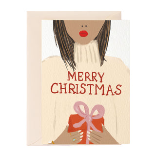 Merry Christmas Girl Greeting Card