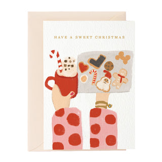 Tarjeta de felicitación navideña con un dulce mensaje