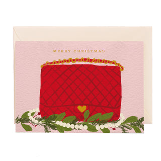 Merry Christmas Fashion Bag Greeting Card