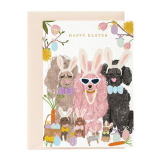 Tarjeta de felicitación de Pascua con perros