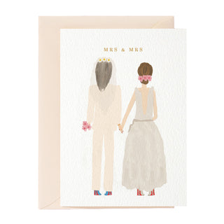 Tarjeta de felicitación de boda para señora y señora