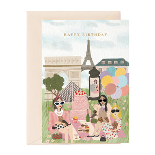 Tarjeta de felicitación de feliz cumpleaños, París