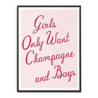 Champagne and Bags Art Print