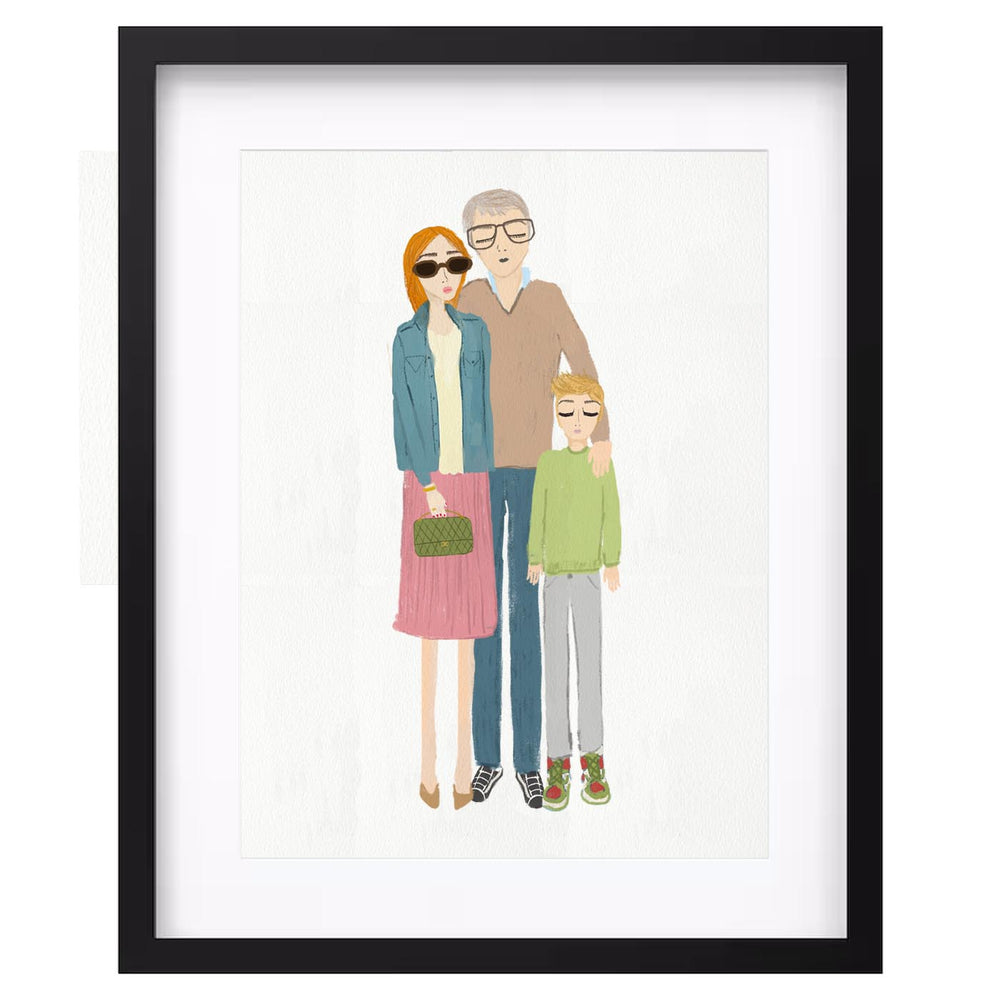 Personalised family portrait by Nelly Castro – three people
