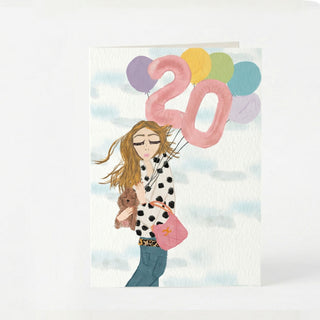 Hello 20! Girl  Greeting Card