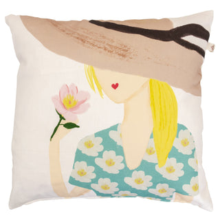Girl with Hat - Pillow Cover